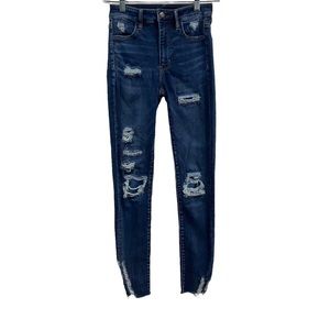 American Eagle Jeans Womens 2 Blue Super Hi Rise Next Level Stretch Denim